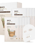 SKINFOOD Rice Daily Sheet Mask, Hydrating and Nourishing Face Mask with Rich Rice Essence, Vegan Korean Skincare for Smooth, Clear, Radiant Skin (10 EA)