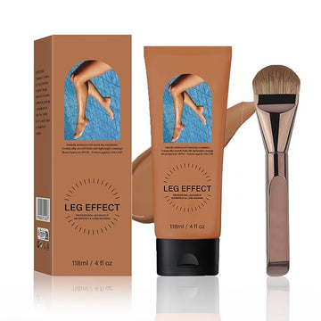 Legs Makeup Waterproof with Brush - Medium Body Concealer, Tattoo & Scar Cover Up, Long Lasting, Transfer Proof, Easy Application for Flawless Looking Legs, All Skin Tones (#3)
