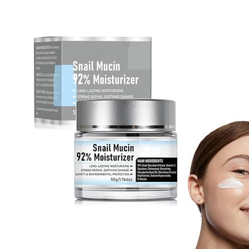 Snail Mucin 92% Moisturizer Daily Face Gel Cream, Hydrating Repair Face Gel Cream, Advanced Snail 92 All In One Cream for Dry & Sensitive Skin, All Skin Types 50g / 1.76oz