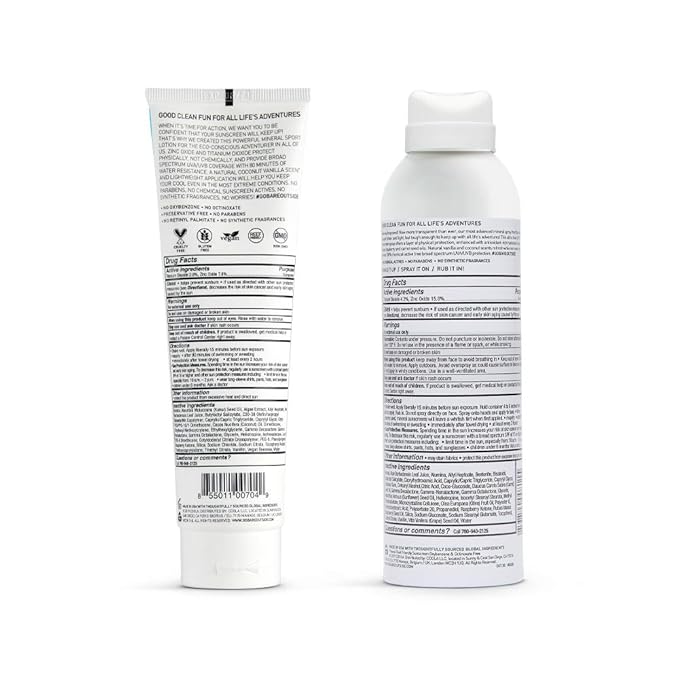 SPF 50 Mineral Sport Lotion + SPF 50 Mineral Sport Vanilla Coco Spray (2-pack)