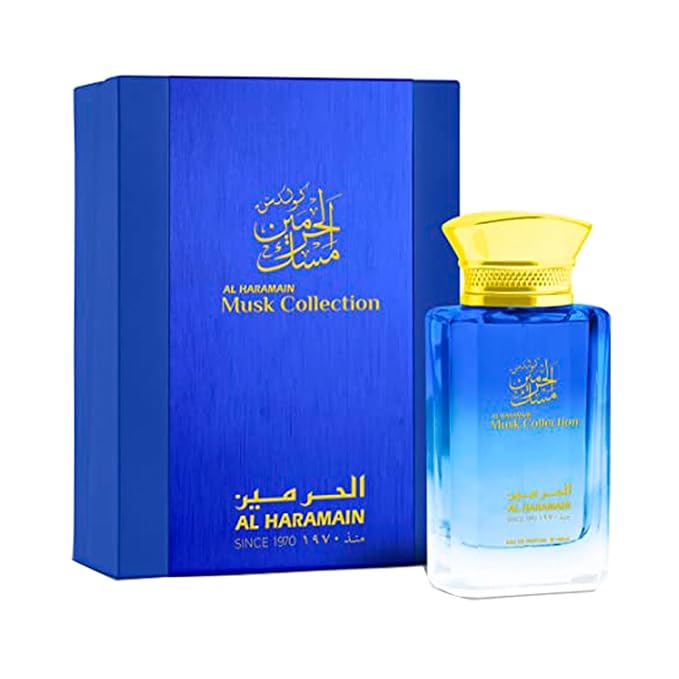 Al Haramain Musk Collection - Cologne for Men - Long Lasting Woody Floral Musk Fragrance with Notes of Lemon, Jasmine, Rose, Musk, Sandalwood, Cedar, Patchouli - Arabic Eau de Parfum - 3.4oz EDP Spray