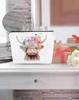 Western cosmetic bag highland cow