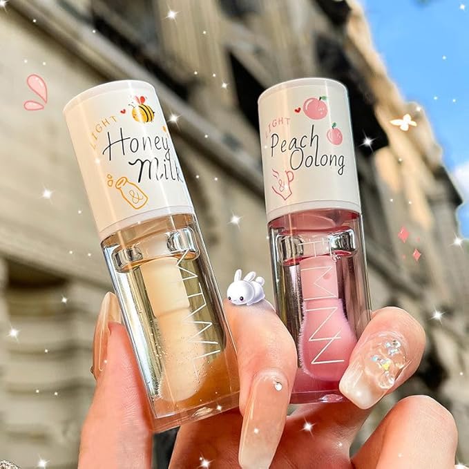 2Pcs Crystal Jelly Moisturizing Lip Oil