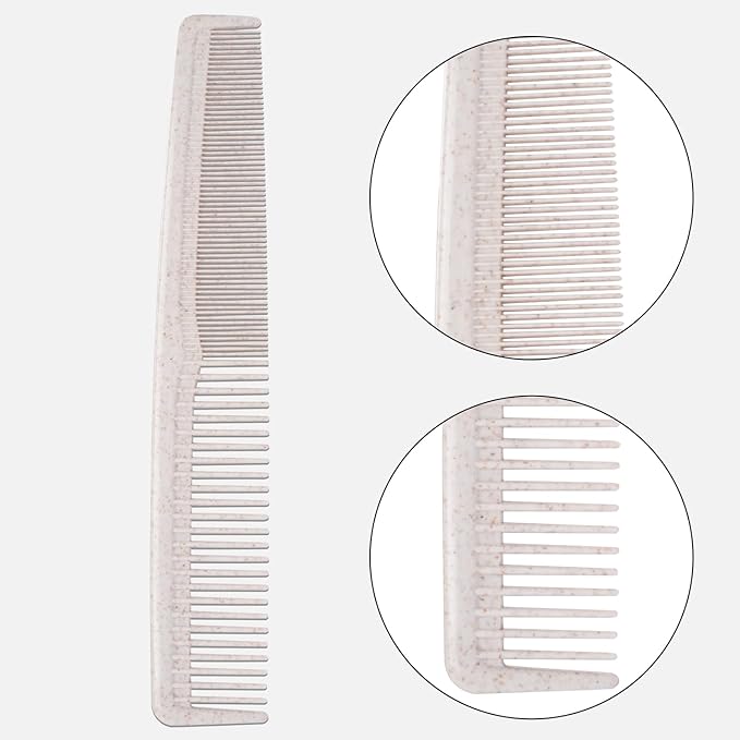 Hair Combs Bulk, Disposable Wheat Straw Combs Individually Wrapped Combs for Hotel, Travel, Airbnb, Charity, Church, Homeless (Pack of 50)