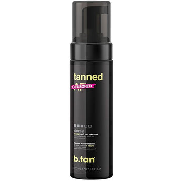 B.TAN Dark Mousse Self Tanner, 1 Hour Sunless Tanner, Vegan, Cruelty Free, 6.7 Fl Oz