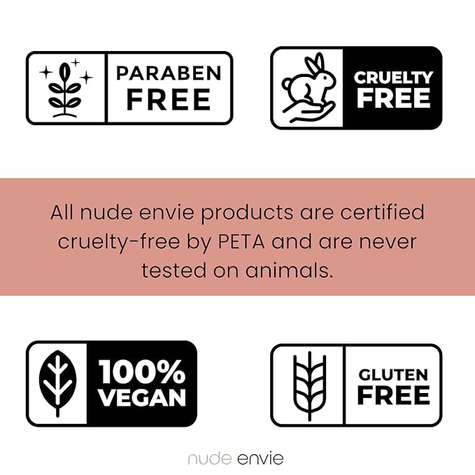 nude envie Lip Gloss - Certified Vegan Lipgloss Cruelty-Free and Paraben Free - Enriched Peptides, Vitamin E and Jojoba Oil (Whisper)