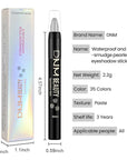 evpct Pearl Black Shimmer Cream Eye Shadow Brightener Sticks Set for Eyes, Black Shimmery Matte Pencil Eye shadow Applicator Stick Pen Palette Makeup Waterproof sombras en crema para ojos 03#