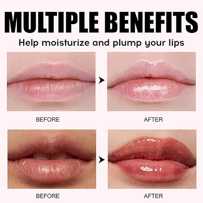 Hydrating Lip Oil, Big Brush Head Lip Glaze Shiny Transparent Lip Glow Oil, Nourishing & Non-sticky Long Lasting Fresh Clear Smooth Lip Care Plumping Lip Oil (# 04)
