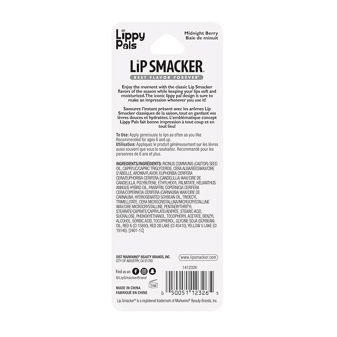 Lip Smacker Halloween Lippy Pal Lip Balm- Spooky Cute Midnight Berry Flavored Deliciousness, Moisturizes, Nourishes, & Soothes, Cruelty-Free & Vegan - Fox