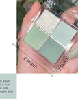 Matte Light Green Glitter Eye Shadow Makeup Palette 4 Colors, Highly Pigmented Mint And Seafoam Green Waterproof Eyeshadow Palette For Woman