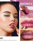 Oulac Moisture Mauve Pink Lip Gloss - 2 in 1 Shimmer Lipstick & Lip Balm, Long Lasting Hydrating, Juicy & Glossy finish, Smooth for Dry, Cracked and Chapped Lips, Vegan 2.2g/0.07oz (S04)