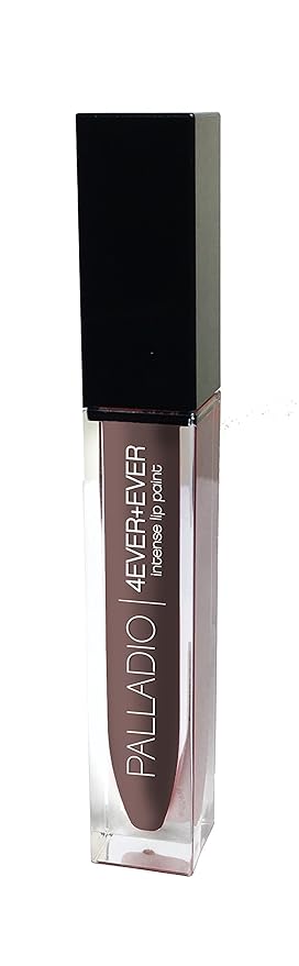 Palladio 4 Ever + Ever Intense Lip Paint, Liquid Lipstick, High Pigmented Lip Gloss, High Shine Vinyl Finish, Rich Color Coverage, Moisturizes Lips, Doe Foot Wand Applicator, Myth