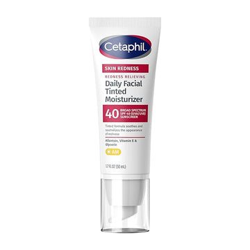 CETAPHIL Redness Relieving Daily Facial Moisturizer SPF 40, 1.7 fl oz, Broad spectrum Sunscreen, Neutral Tint, For Redness-Prone Skin