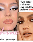 Double color eye shadow, Eyeshadows Creamy, high pigment eye makeup palette, matte shimmer metal eye shadow powder, Blendable, Ultra-Pigmented, Easy to Apply, Matte & Shimmer, (01)