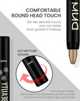 evpct Light Khaki Shimmer Cream Eye Shadow Brightener Sticks Set for Eyes, Khaki Shimmery Matte Pencil Eye shadow Applicator Stick Pen Palette Makeup Waterproof sombras en crema para ojos 04#