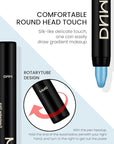 evpct 4Pcs Cream Blue Eyeshadow Stick Pencil Set for Eyes Waterproof Sky Blue Dazzling Blue Greenish Cyan Royal Blue Shimmer Metallic Holographic Eyeshadow Crayon Stick Bulk sombras en crema para ojos