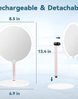 Makeup Mirror with Lights, 4K Ultra-Clear Reflection, Long-Press Adjustable Brightness, 3 Glow Settings, Flexible Multi-Angle Design–Perfect for Makeup and Skincare (White)