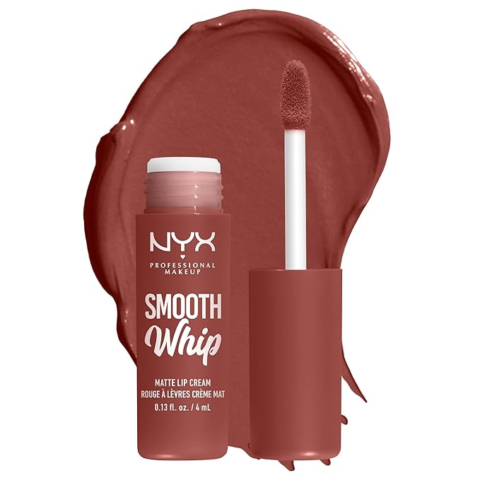 NYX PROFESSIONAL MAKEUP Smooth Whip Matte Lip Cream, Long Lasting, Moisturizing, Vegan Liquid Lipstick - Latte Foam (Pinky Mauve)