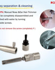 ROYAL [Made in Korea] Premium Nose Hair Trimmer for Men Silver Bullet, Manual, Battery-Free, Stainless, Waterproof, Painless with Patented Mechanism ET-3