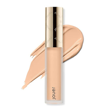 Jouer Essential High Coverage Liquid Concealer - Brightening Concealer - Color Corrector for Under Eye Dark Circles, Spot Coverage, and Eye Primer - Soft Matte Finish, Toast