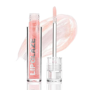 Palladio Lip Glaze Serum, Hydrating Lip Gloss with Peptides & Hyaluronic Acid for Plump, Smooth, and Nourished Lips – Vegan, High-Shine, Non-Sticky Finish (Rose Sorbet)