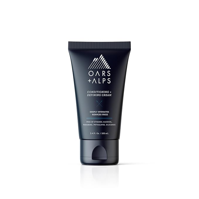 Oars + Alps Conditioning and Defining Cream, Styling Cream to Prevent Dull and Dry Hair, Moisturizing, Hydrating, Sofetening Hair Lotion with Argan Oil & Chia Seed Oil, 3.4oz