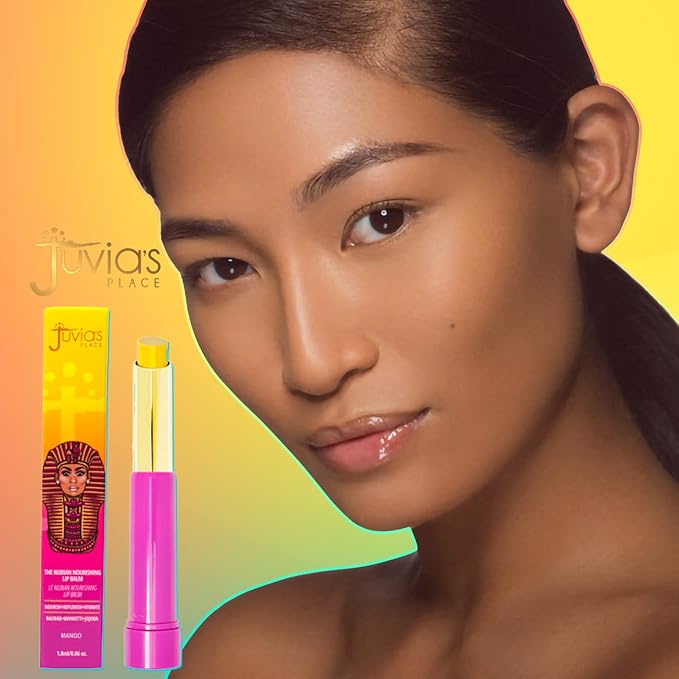 Juvia's Place The Nubian Nourishing Lip Balm | Mango – Moisturizing Lip Chap, Long-Lasting Hydration with Baobab, Manketti, Sunflower and Jojoba Oils, Vegan & Cruelty-Free - 0.6oz