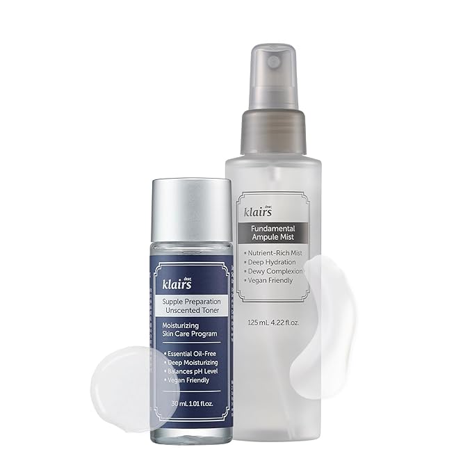 [DearKlairs] Fundamental Ampule Mist + Unscented Toner Set, Korean Skincare Routine