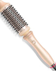 TYMO Thermal Brush Curling Brush - STYLUX 1.7 Inch Blowout Volumizer with Flexi-Fit for Hair Straightening, Heated Round Styler Tool, Hair Straightener and Curler 2 in 1, Dual Voltage, Pink