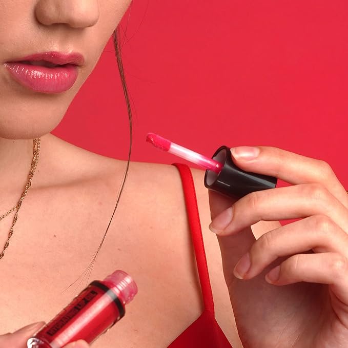 Palladio Hydrating Lip Oil Infused with Hyaluronic Acid, Non-Sticky Formula, Subtle shine with tinted sheer color, liquid lipstick, locks in moisture to prevent chapped lips 0.13 Oz. (BLING)