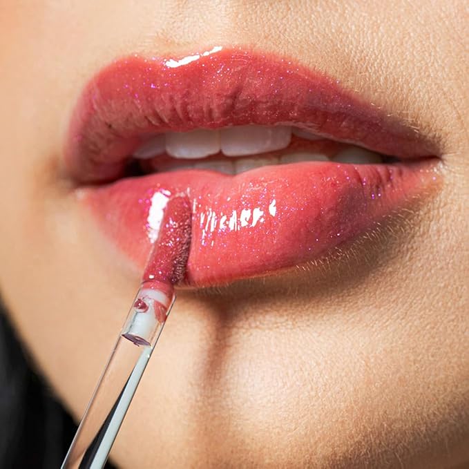 Palladio Lip Glaze Serum, Hydrating Lip Gloss with Peptides & Hyaluronic Acid for Plump, Smooth, and Nourished Lips – Vegan, High-Shine, Non-Sticky Finish (Sugar Plum)