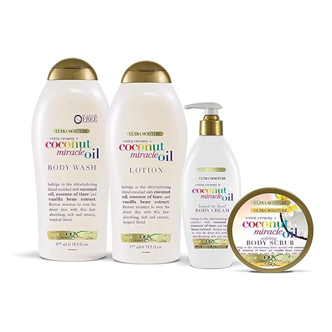 OGX Extra Creamy + Coconut Miracle Oil Ultra Moisture Body Wash, 19.5 Fl Oz (Pack of 2)