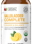 Complete Natural Gallbladder Complete - Liquid Supplement for Gallbladder Support, Liver Cleanse, and Digestive Health with Apple Cider Vinegar, Turmeric, Beet, Digestive Enzymes, Milk Thistle - 16oz