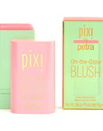 Pixi On-the-Glow Blush - Fleur, Hydrating Tinted Moisture Blush Stick with Ginseng, Aloe Vera & Fruit Extracts, For Cheeks & Lips, 19g / 0.6oz, Paraben-Free
