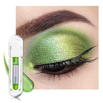 AMY'S DIARY Duochrome MultiChrome Chameleon Liquid Metallic Eyeshadow, High-Impact Multi-Dimensional Finish,Green Silky Smooth and High Pigment Holographic Glitter Eyeshadow Makeup (01#)