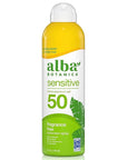 Alba Botanica Sensitive Sunscreen Spray for Face and Body, Fragrance-Free, Broad Spectrum SPF 50, Water Resistant, 5 fl. oz. Bottle
