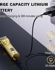 FADEKING® Professional Hair Clippers for Men - Cordless Barber Clippers for Hair Cutting, Rechargeable Hair Beard Trimmer with LED Display & Quality Travel Storage Case (Gold)