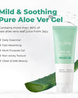CURE Aloe Vera Gel with 90.52% Leaf Juice, Soothing & Hydrating Korean Skin Care for Sun-Exposed or Dry Skin, 5.07 fl oz, Refreshing Gel Moisturizer for Face & Body