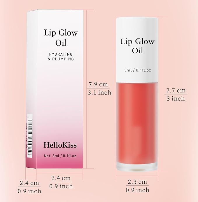 2 Pack Plumping Lip Oil,No-Sticky Lip (Peony+Plum)