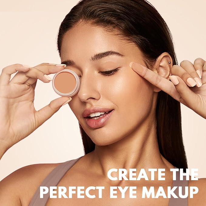 imakeupnow Eyeshadow Primer Base Long-Lasting Cream Eye Makeup Primer Matte, Waterproof Eye Base for Vibrant, Eyeshadow Concealer For All Skin Type, 0.35oz/count, Tan with Medium Coverage