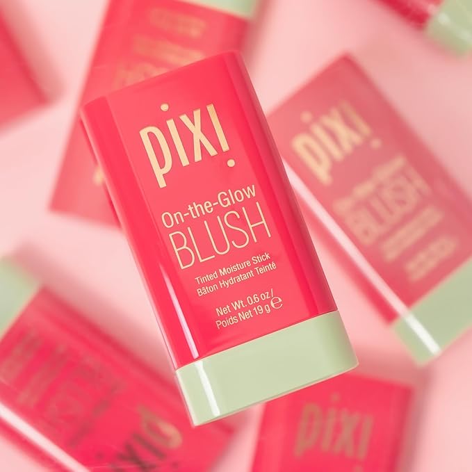 Pixi On-the-Glow Blush - Ruby, Hydrating Tinted Moisture Blush Stick with Ginseng, Aloe Vera & Fruit Extracts, For Cheeks & Lips, 19g / 0.6oz, Paraben-Free