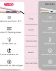 TYMO Flat Iron Hair Straightener and Curler 2 in 1 with 10s Fast Heating, 1 Inch Professional Titanium Straightening Curling Iron with 32 Adjustable Temp and Automatic Shut Off
