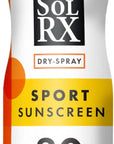 SolRX SPORT SPRAY SPF 30 Sunscreen Spray SPF30, Fragrance Free, Reef Safe Sunscreen, Broad Spectrum Sunscreen for Face and Body, Oxybenzone Free