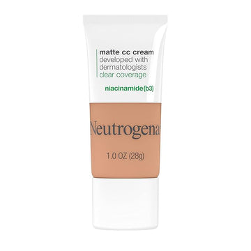 Neutrogena Clear Coverage Flawless Matte CC Cream, Full-Coverage Warm Linen, 1 oz