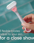 Gillette Venus Sensitive Disposable Razors for Women with Sensitive Skin, 6 Count, Delivers Close Shave with Comfort