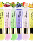 6 Pcs Ultra-Hydrating Lip Gloss Set with Vitamin Oils | High-Shine, Non-Sticky Lip Balm for Smooth, Nourished Lips (6pcs-clear fruit lip gloss kit, pack of 6)