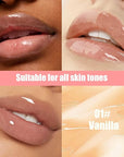 Summer Hydrating Lip Butter Balms Lip Gloss,Natural Vegan Lip Balm Tinted for Instant Moisture,Shine,Hydration Sheer-Tinted,Soothes & Softens Dry Lips,Bálsamo labial hidratante 01#Vanilla (0.5 Fl Oz)