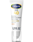 CETAPHIL Everyday Sunscreen Tinted Lotion for Face, 1.7 fl oz, 100% UVA/UVB Mineral Sunscreen: Titanium Dioxide & Zinc Oxide, SPF 40, For Sensitive Skin