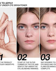 evpct 2Pcs under Eye Brightener, Nourishing Luminous under Light Pink