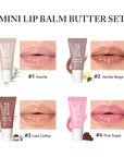 4Pcs Hydrating Lip Gloss Set, Mini Lip Butter Balm Pack, High Shine Glass Finish Lip Moisturizing Plumping Lip Gloss Shiny Jelly Liquid Lipstick for Women